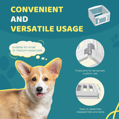 24-Inch 4-Panel Lightweight Indoor Dog Playpen with Door, Customizable Puppy Exercise Pen for Home Use, White