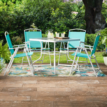 5pc Albany Lane Dining Set, Turquiose, Outdoor Living