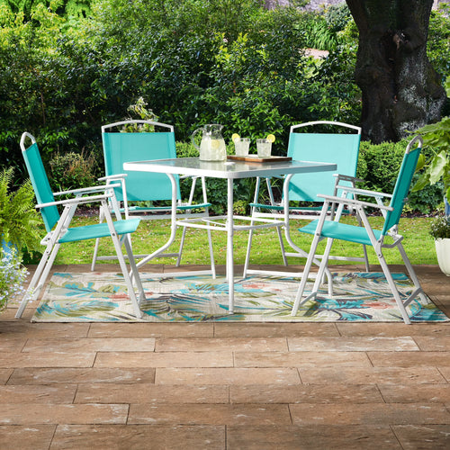 5pc Albany Lane Dining Set, Turquiose, Outdoor Living