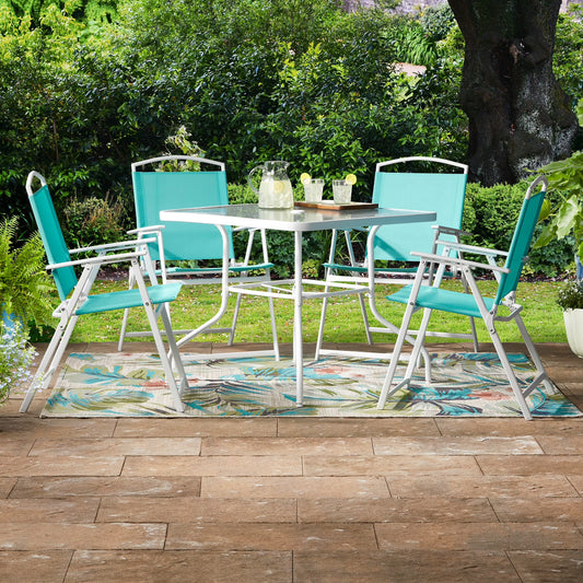5pc Albany Lane Dining Set, Turquiose, Outdoor Living
