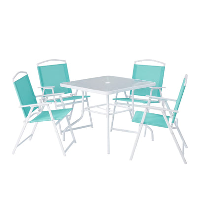 5pc Albany Lane Dining Set, Turquiose, Outdoor Living