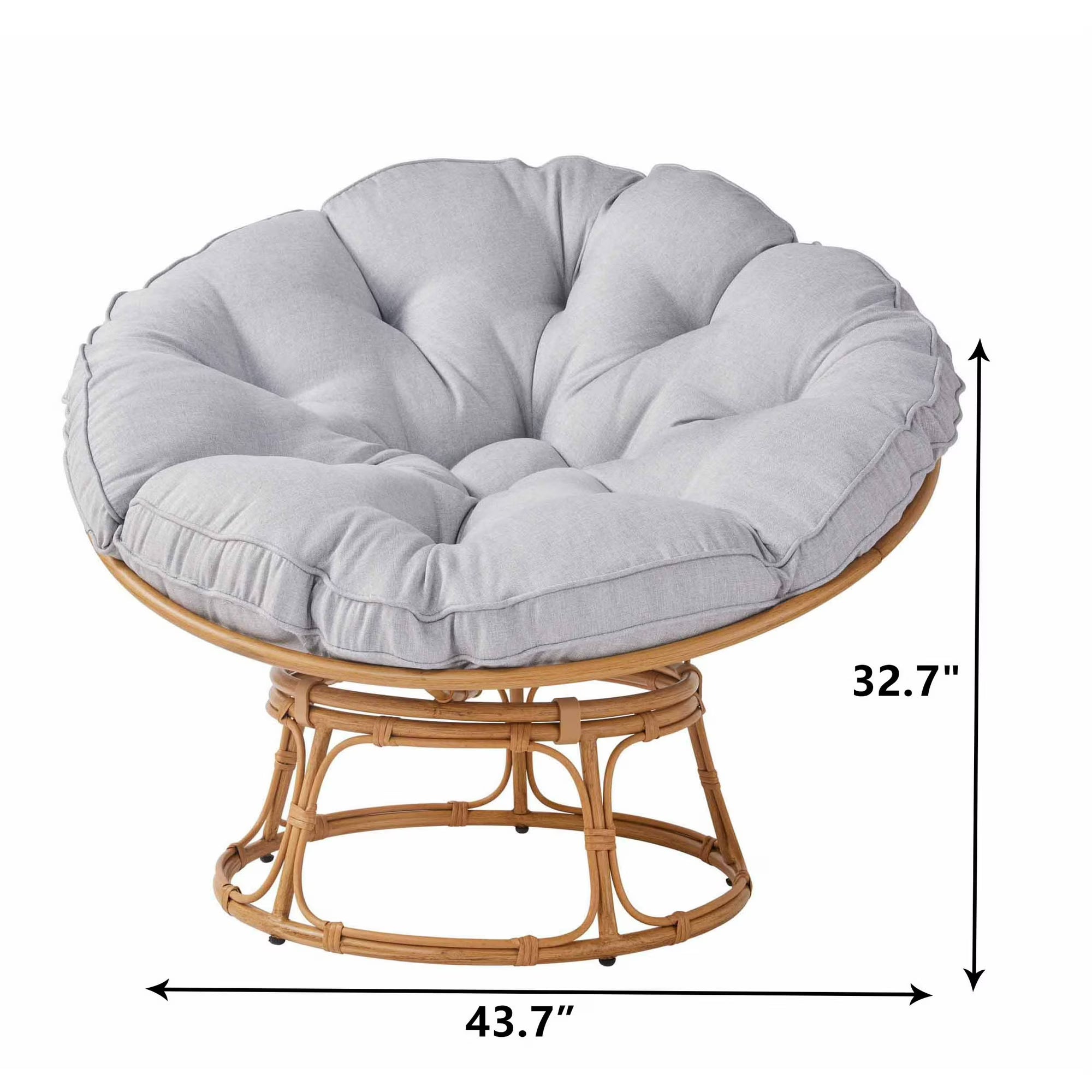 Papasan Accent Chair, Gray Linen