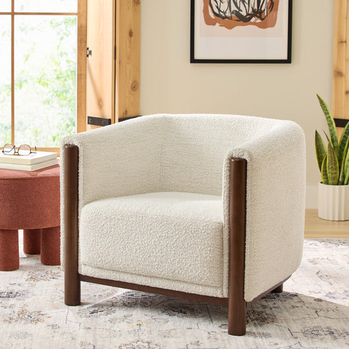 Accent Chair, Cream Boucle