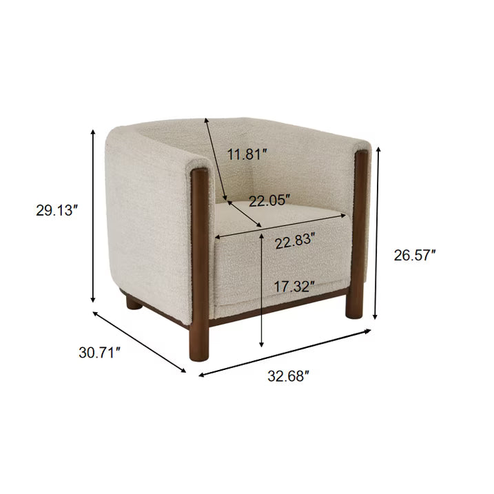 Accent Chair, Cream Boucle