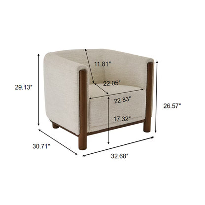 Accent Chair, Cream Boucle