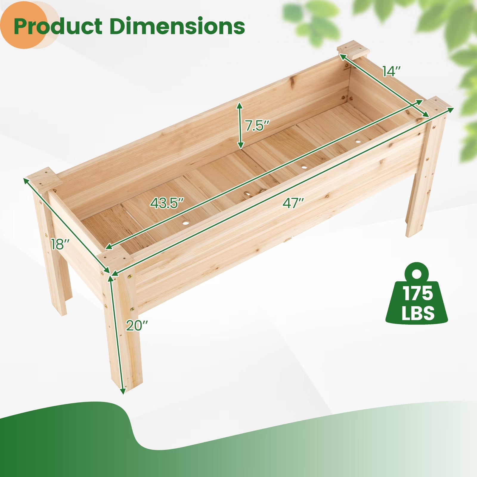 Raised Garden Bed Elevated Planter Box Wood for Vegetable Flower Herb
