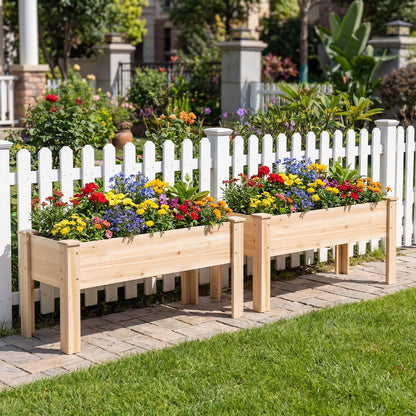 Raised Garden Bed Elevated Planter Box Wood for Vegetable Flower Herb