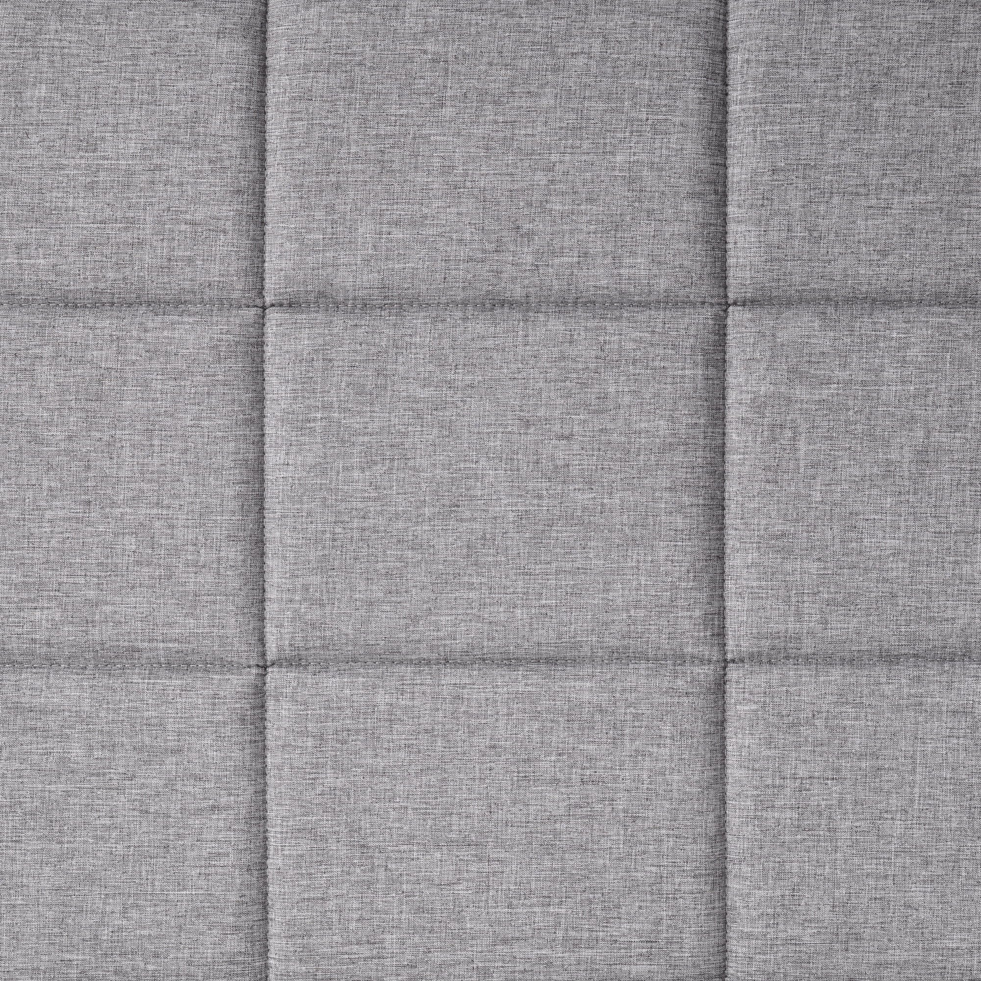 Gray Upholstered Square Tufted Platform Bed, No Box Spring Needed